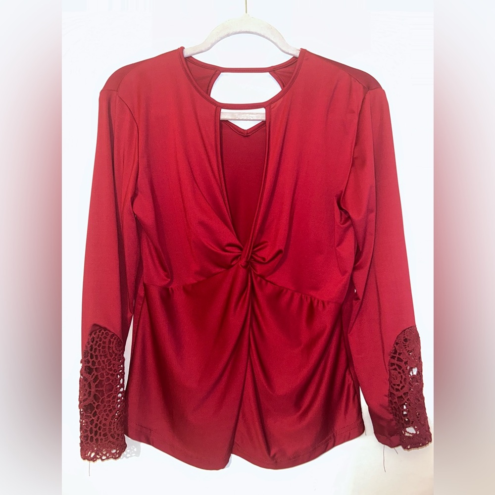 Red long sleeve blouse